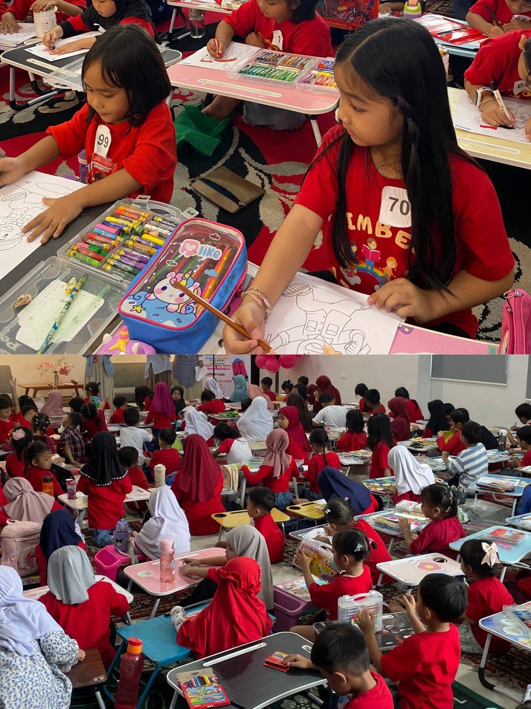 Mewarnai Bersama Sijaza di Bimbel Azwana Kegiatan Kreatif Anak TK dan SD di Lampung