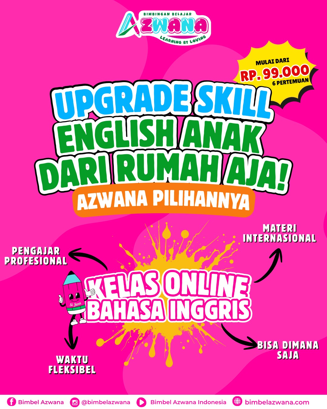 Kelas Online Bahasa Inggris Anak Terbaik Upgrade Skill dari Rumah Bersama Azwana